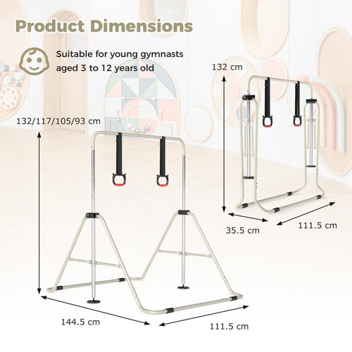 Expandable gymnastics bar kids - gymnastics,