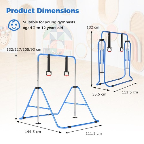 Expandable gymnastics bar kids - expandable,